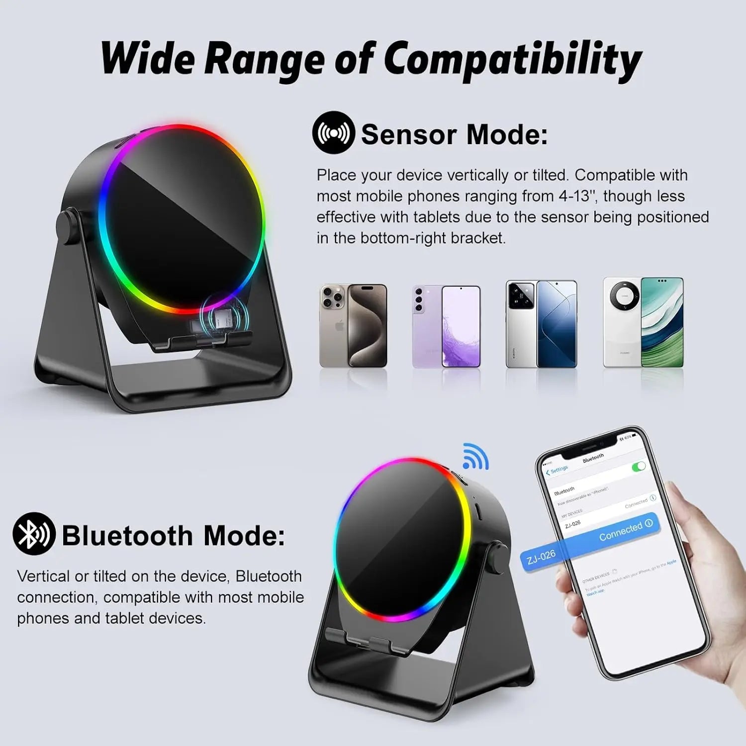 Experience 360° Sound with the 2026 New Wireless Induction Bluetooth Speaker – 5-in-1 Music Player with 8 RGB Lights and Portable HIFI Bass!