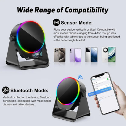 Experience 360° Sound with the 2026 New Wireless Induction Bluetooth Speaker – 5-in-1 Music Player with 8 RGB Lights and Portable HIFI Bass!